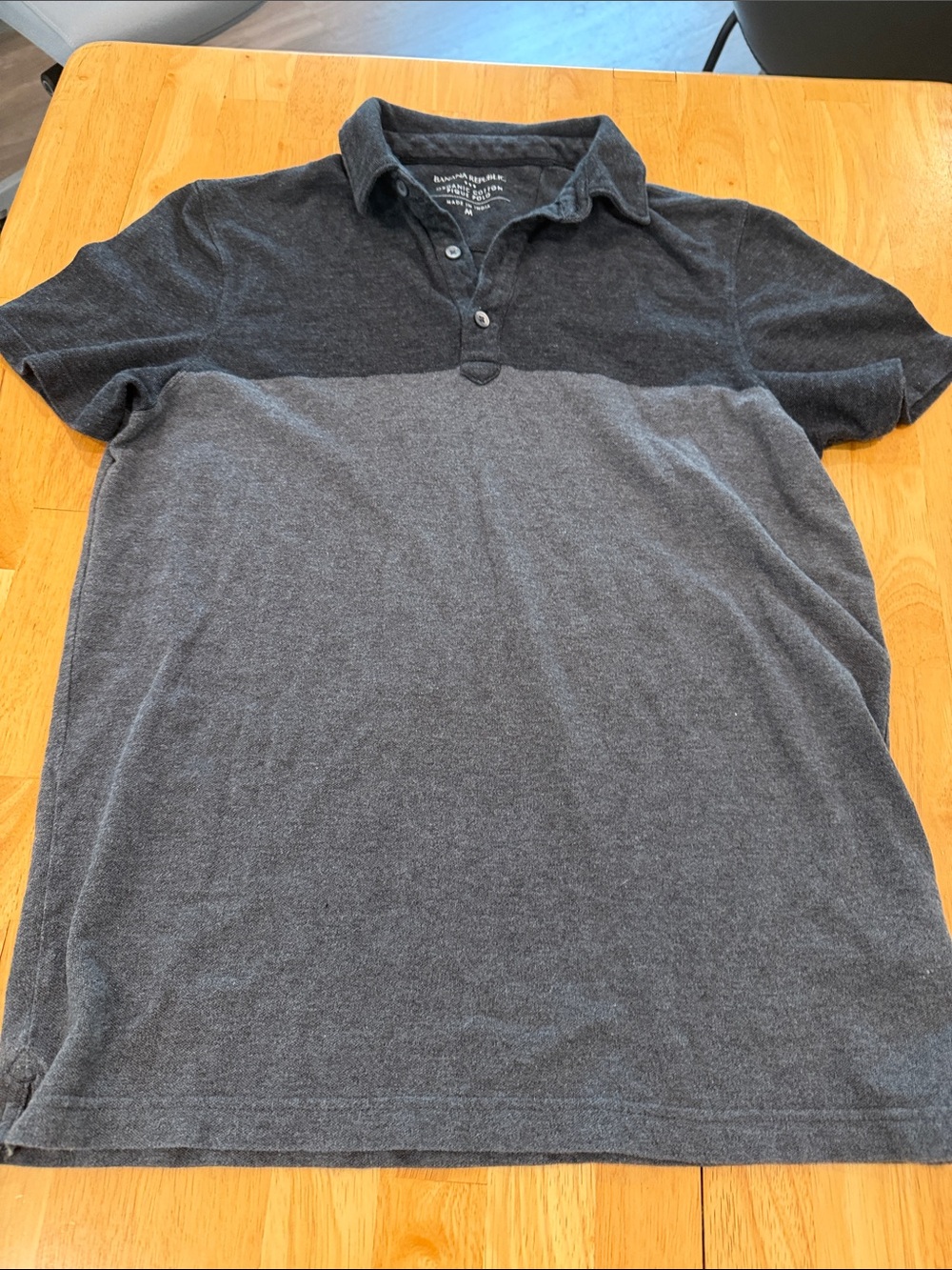 Banana Republic Two-Tone Dark Gray and Light Gray Polo